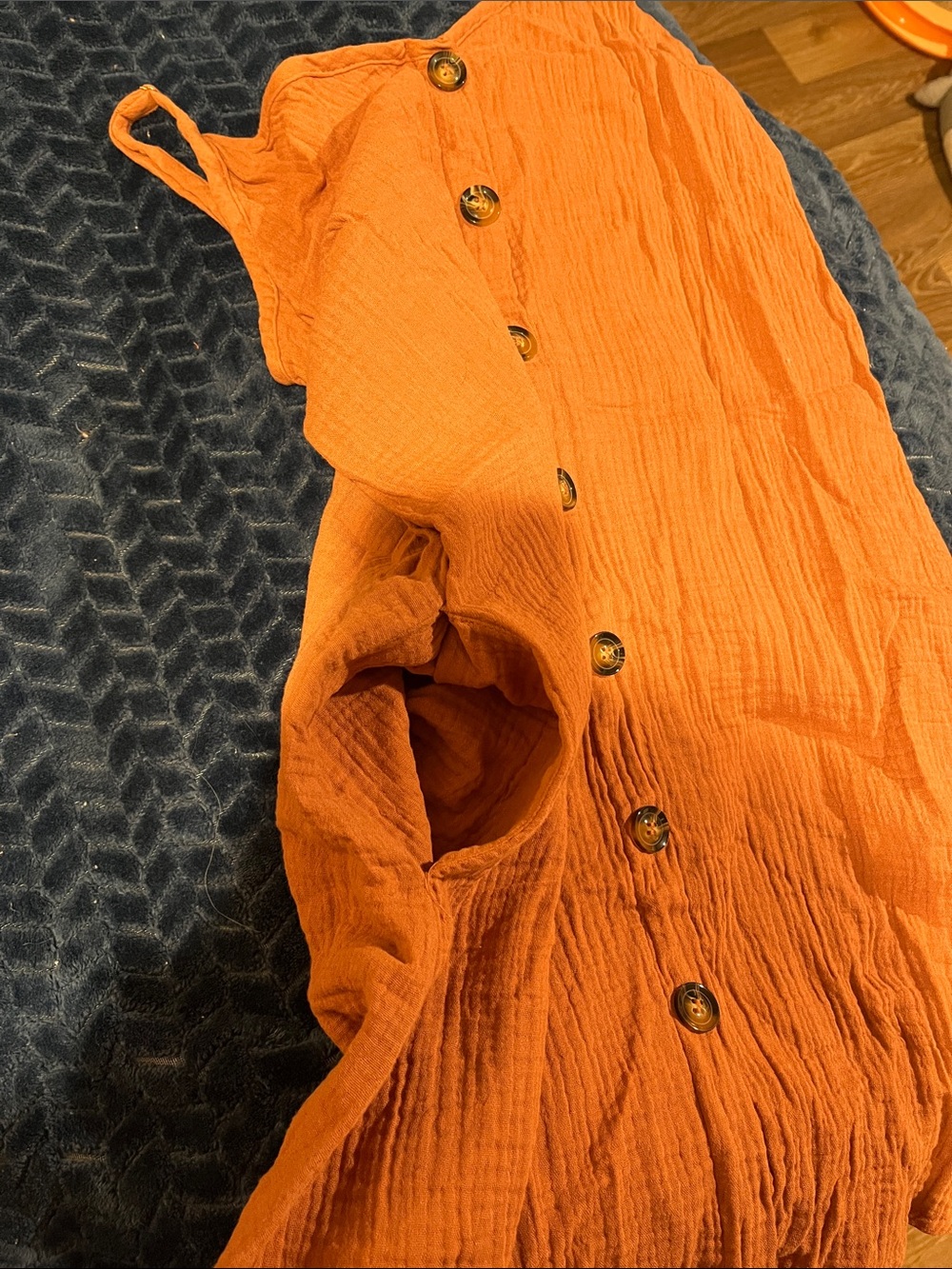 SHEIN Rust Orange Button-Front Top - Picture 2 of 3